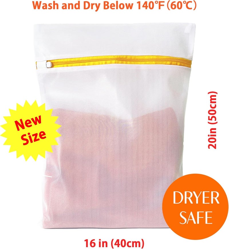 Laundry Club 3 Pack Mesh Laundry Bags for Delicates 16inx20in (40cmx50cm), Dryer Safe, Breathable Fine Net, Sturdy Anti-Rust Zipper, Mesh Laundry Bags for Lingerie, Bra, Underwear, Sneakers, Socks, ™ - Image 2